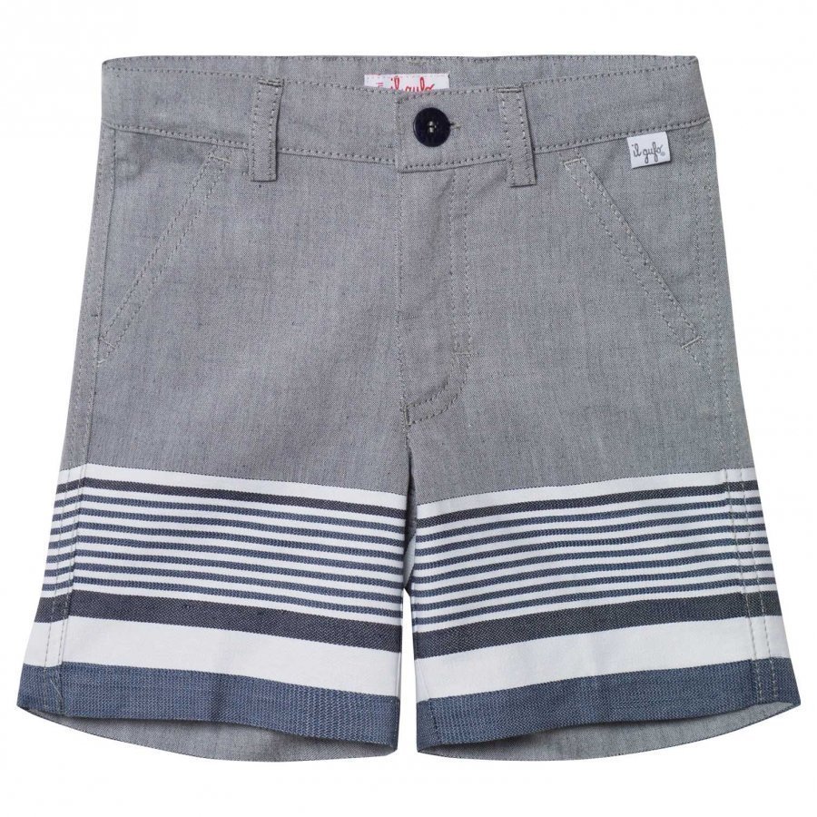 Il Gufo Navy And Grey Stripe Shorts Juhlashortsit