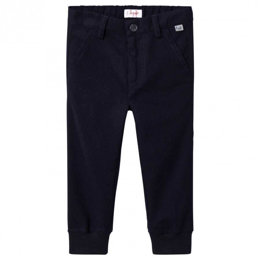 Il Gufo Navy Cuffed Trousers Housut