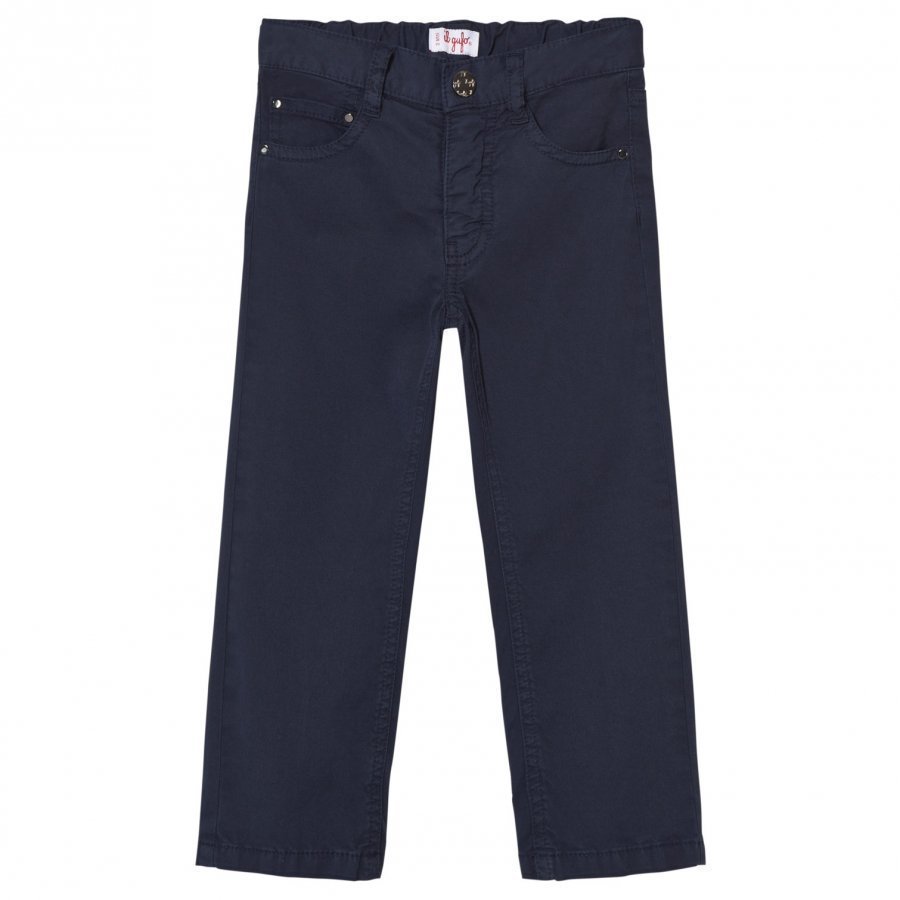 Il Gufo Navy Gabardine Chinos Housut