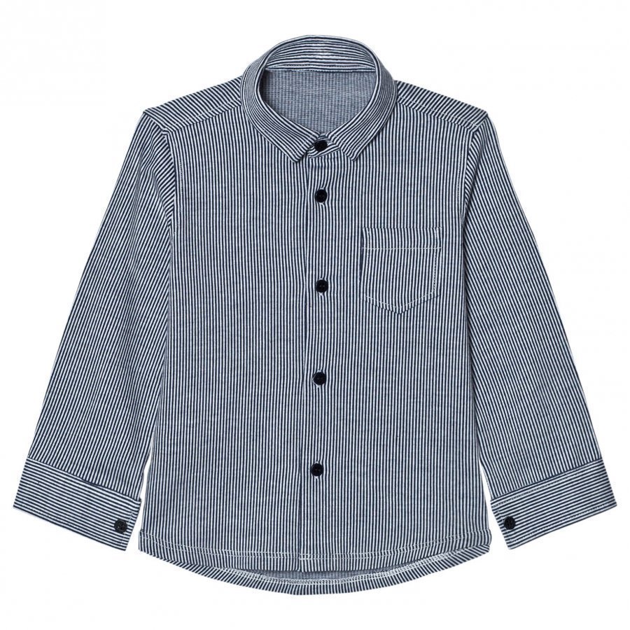 Il Gufo Navy Stripe Jersey Shirt Kauluspaita