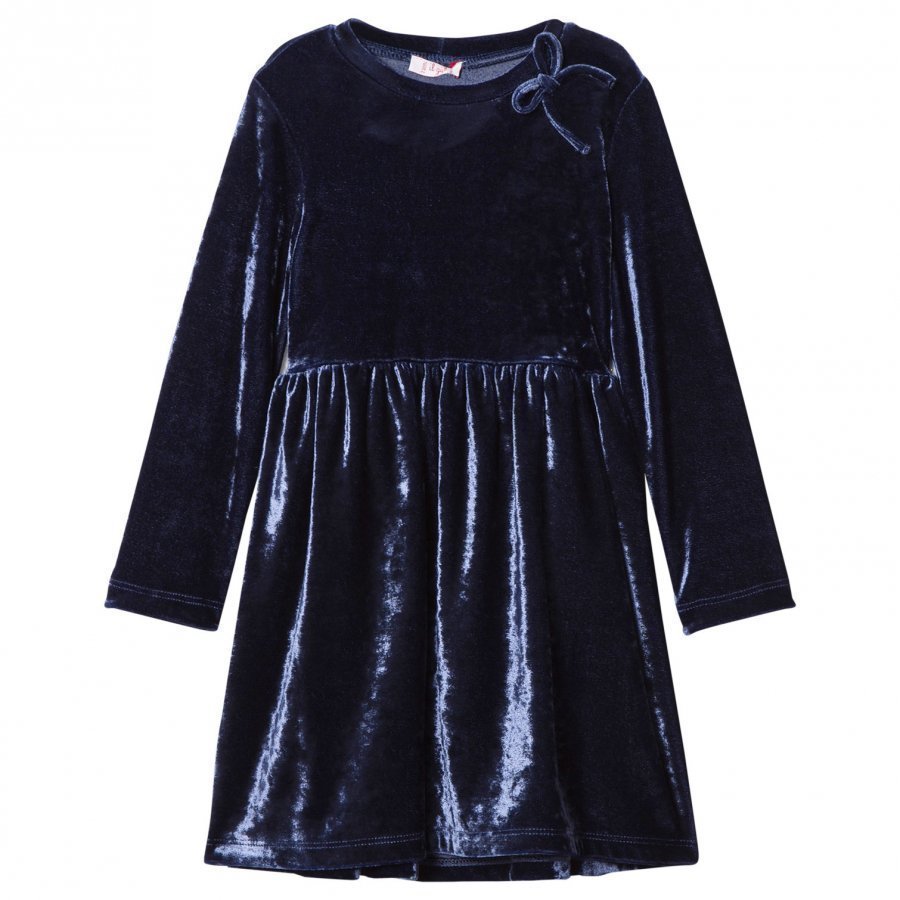 Il Gufo Navy Velvet Party Dress Juhlamekko