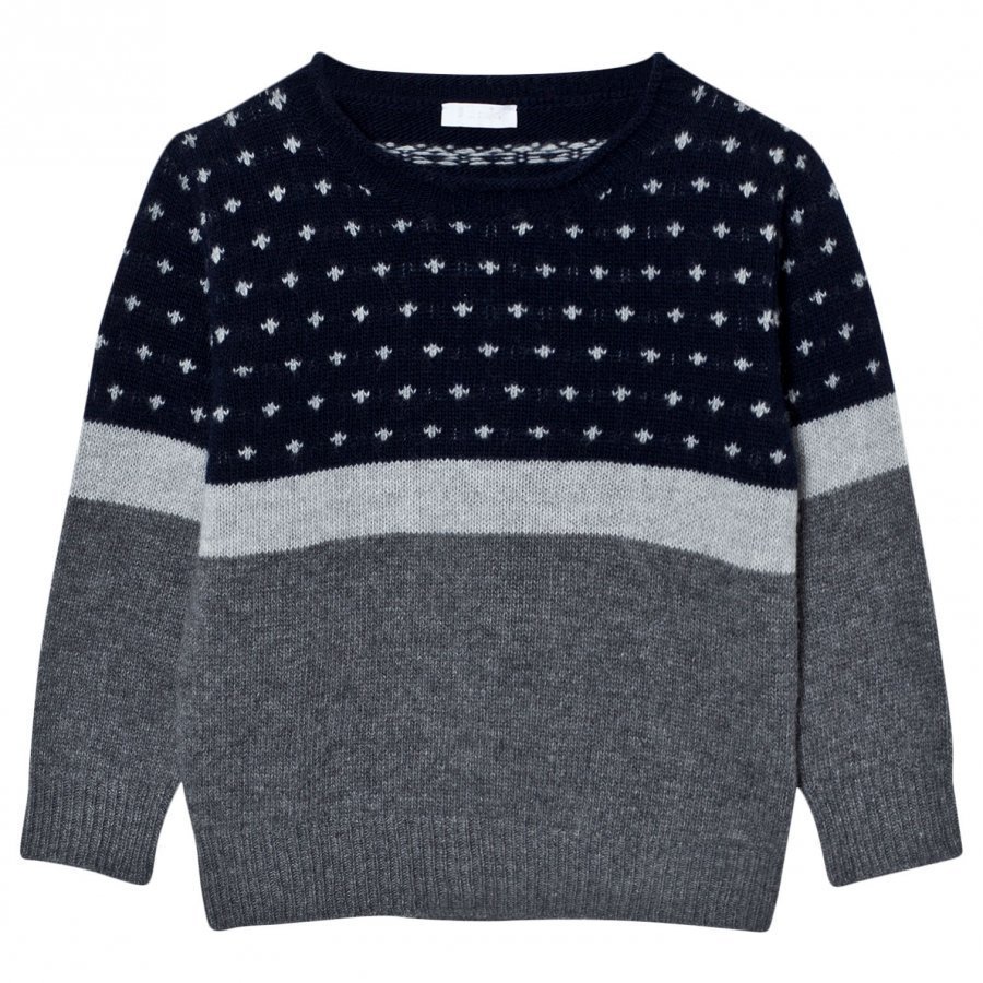 Il Gufo Patterned Sweater Navy/Grey Paita