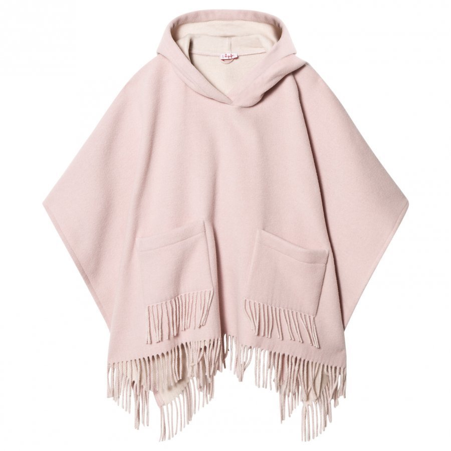 Il Gufo Pink Brushed Wool Fringe Cape Viitta