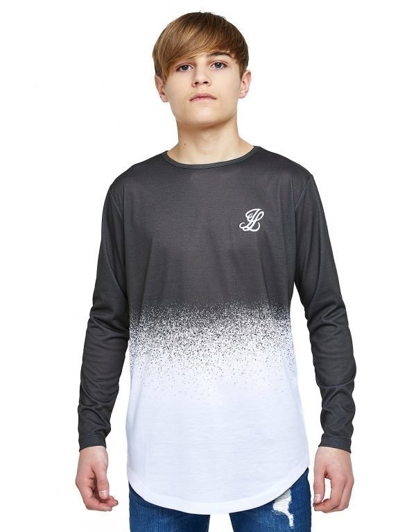 Illusive London Long Sleeve Fade T-Paita Musta