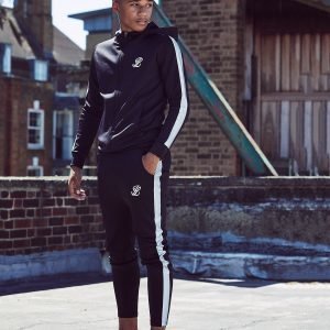 Illusive London Poly Reflective Panel Track Pants Musta