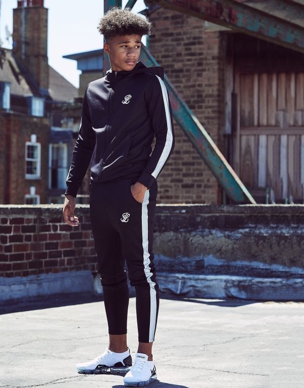 Illusive London Poly Reflective Panel Track Pants Musta