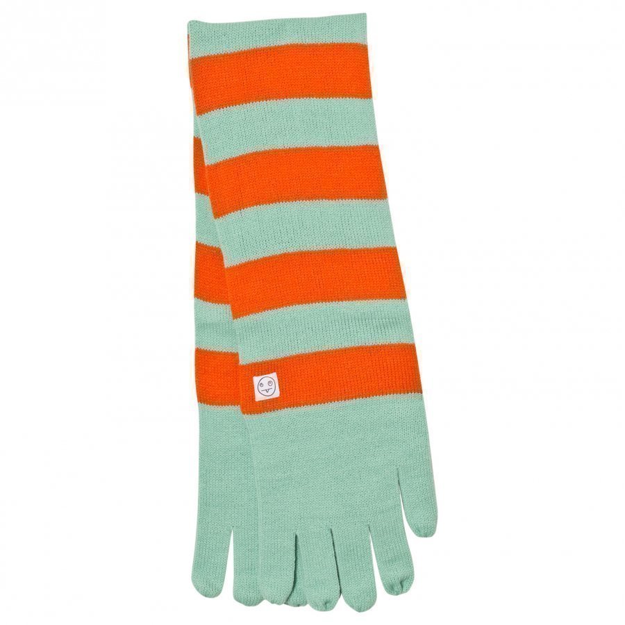 Indikidual Mint Orange Striped Gloves Scarf Villahuivi