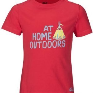 Jack Wolfskin Girls Tipi Tee T-Paita Punainen