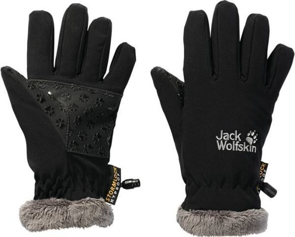 Jack Wolfskin Kids Softshell Highloft Glove Softshell Hanskat Musta