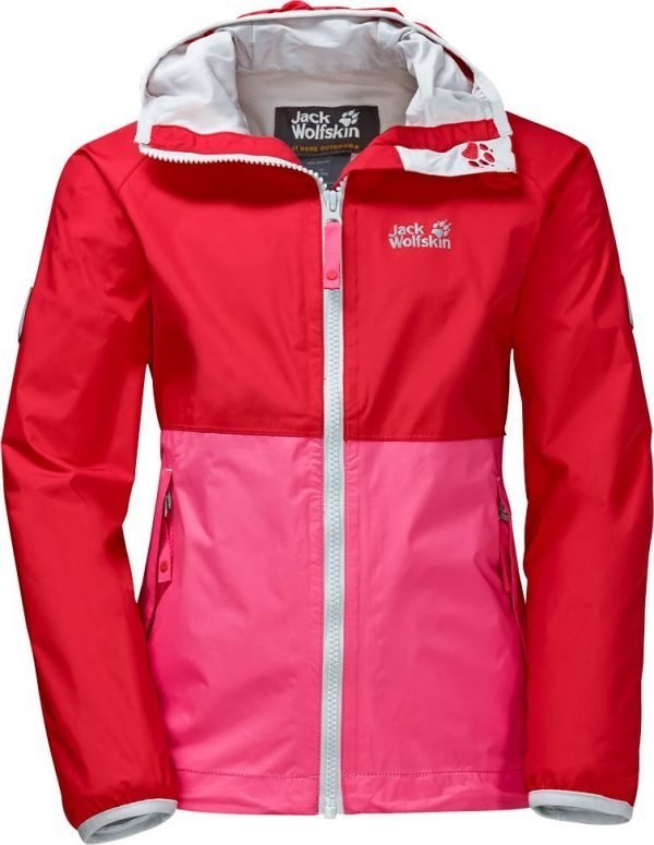 Jack Wolfskin Rainy Days Texapore Jacket Girls Kuoritakki Punainen