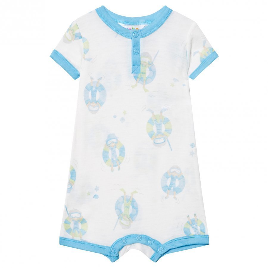 Joha Romper Blue Beach Life Print Romper Puku