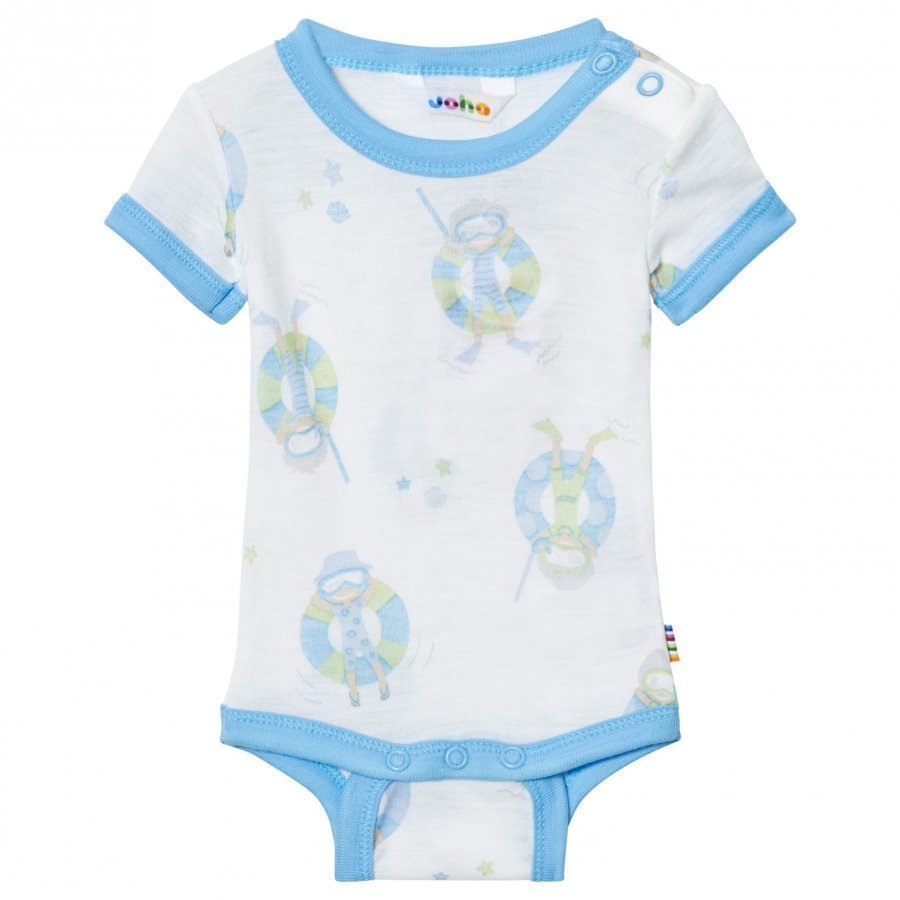 Joha Short Sleeve Baby Body Blue Beach Life Print Body