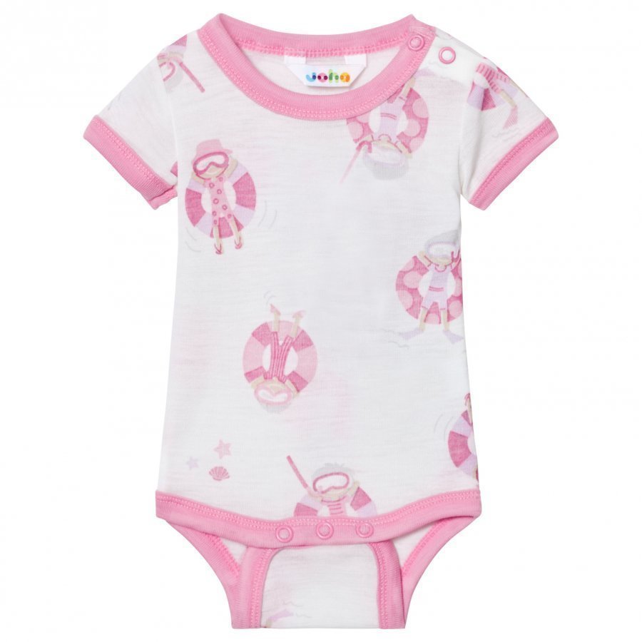 Joha Short Sleeve Baby Body Pink Beach Life Print Body