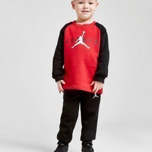 Jordan Colour Block Crew Tracksuit Punainen