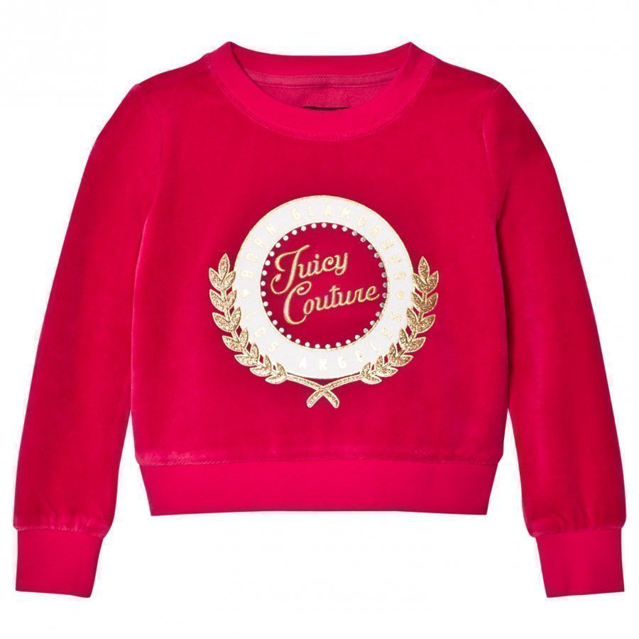 Juicy Couture Fuchsia Glitter Logo Laurel Velour Sweatshirt Oloasun Paita