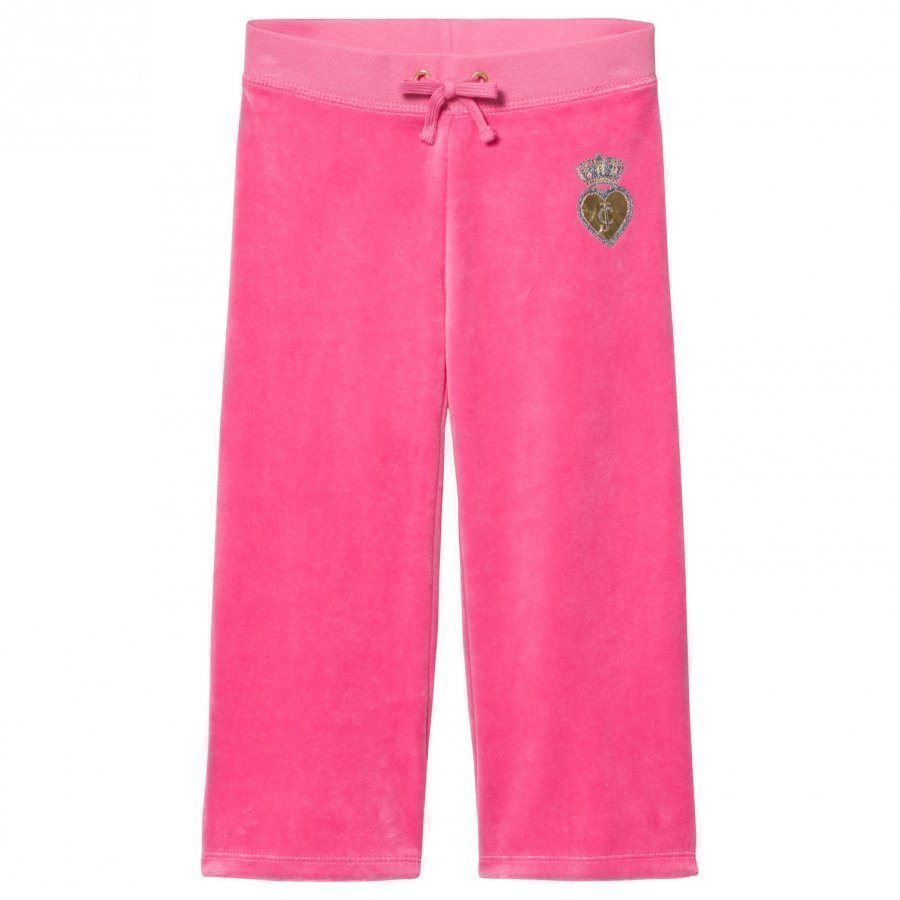 Juicy Couture Hot Pink Velour Scotty Dog Heart And Crown Track Pants Verryttelyhousut