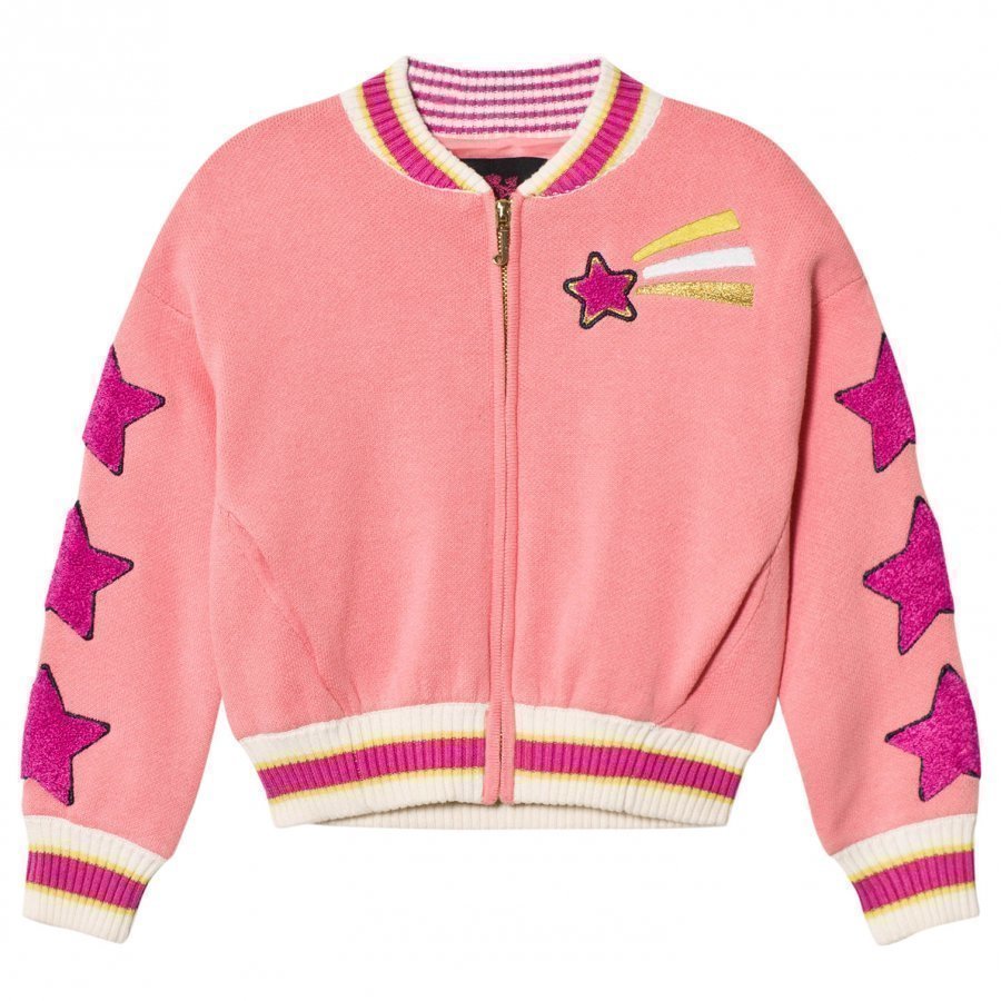 Juicy Couture Pink Knit Unicorn Star Bomber Jacket Bomber Takki