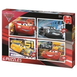 Jumbo Cars 3 Palapelit 4 Kpl 12 / 20 / 30 / 36 Palaa