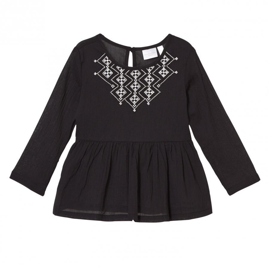 Kardashian Kids Black Embroidered Blouse Pusero