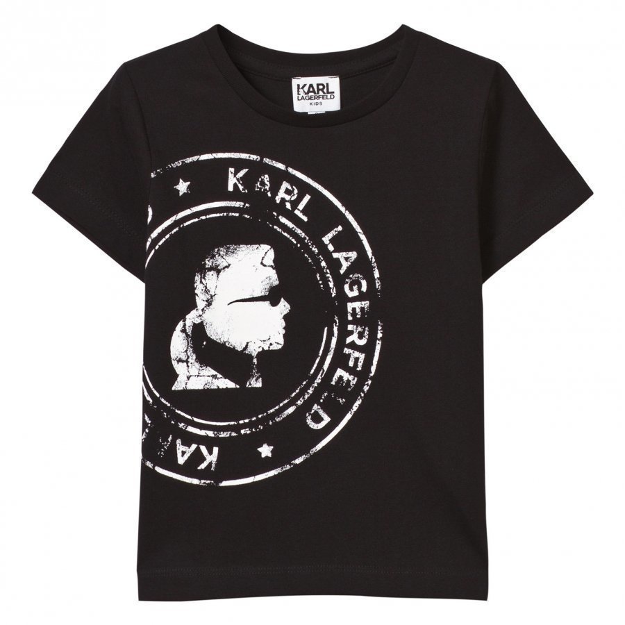 Karl Lagerfeld Kids Black Karl Stamp Print Tee T-Paita