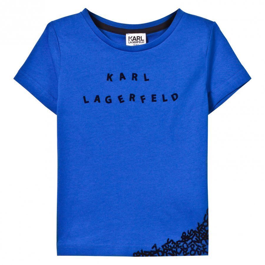 Karl Lagerfeld Kids Blue Karl Branded Letter Tee T-Paita