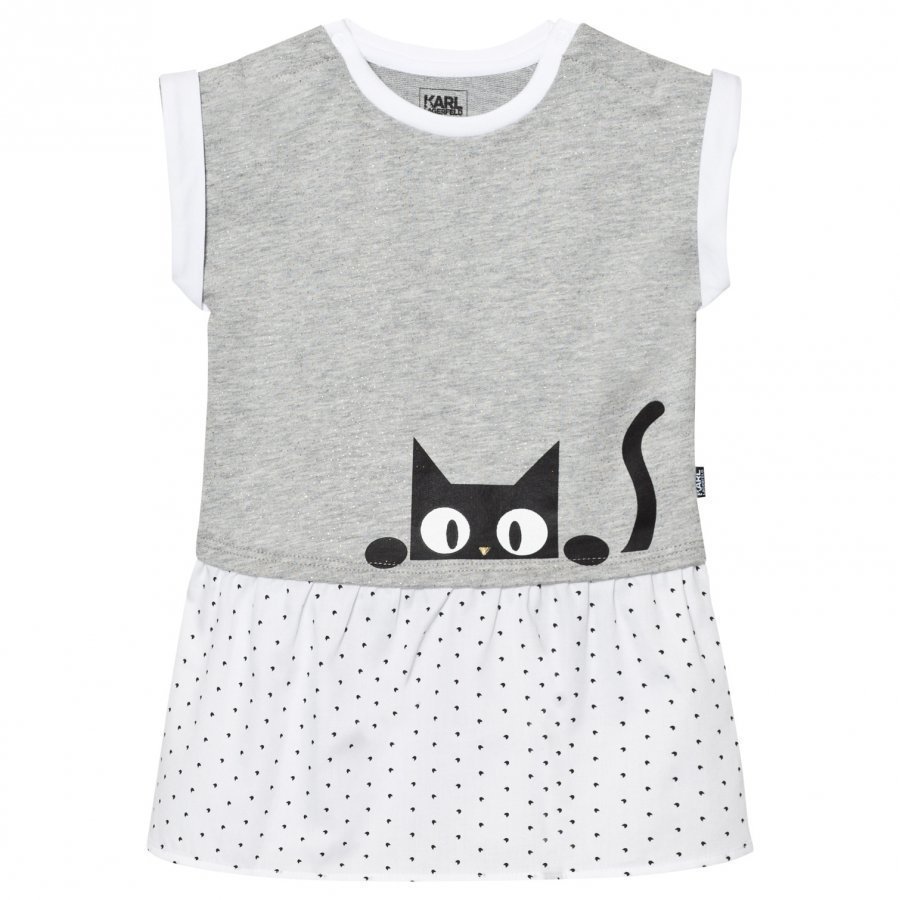 Karl Lagerfeld Kids Grey Karl Print Jersey Dress Mekko