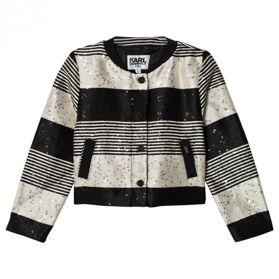 Karl Lagerfeld Kids Multi Tweed And Sequin Collarless Jacket Bleiseri