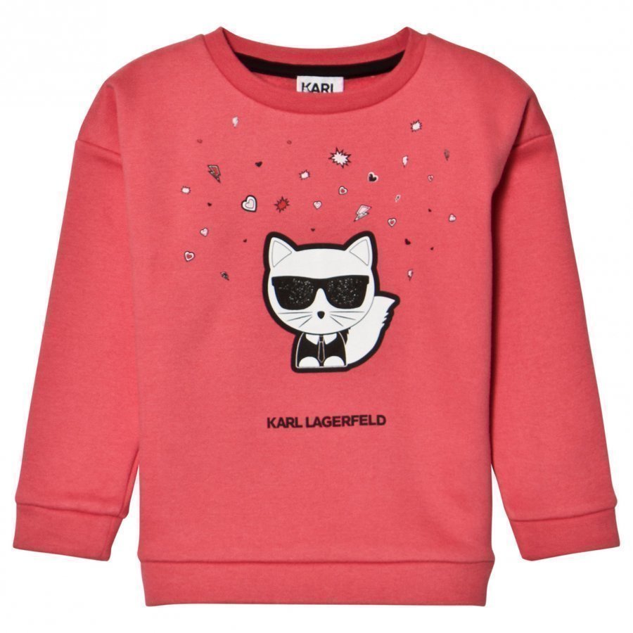 Karl Lagerfeld Kids Pink Choupette And Emoji Sweatshirt Oloasun Paita