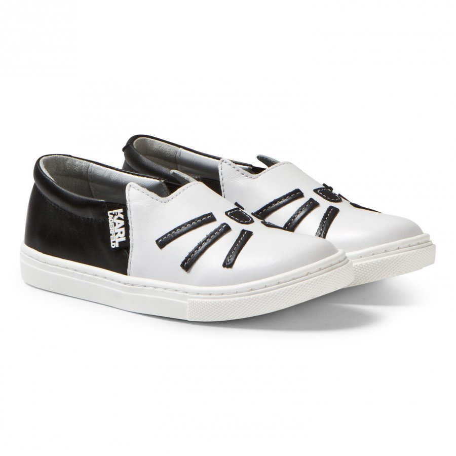 Karl Lagerfeld Kids White Choupette Leather Slip On Mini Me Lenkkarit