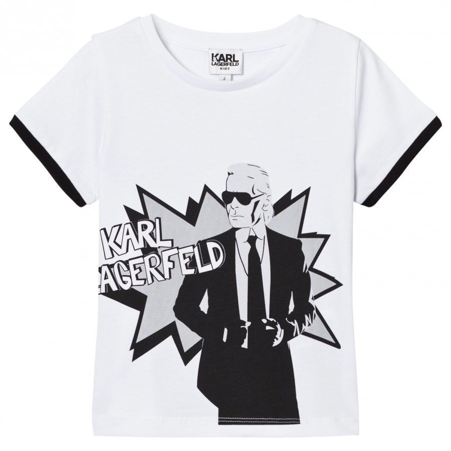 Karl Lagerfeld Kids White Karl Print Branded Tee T-Paita