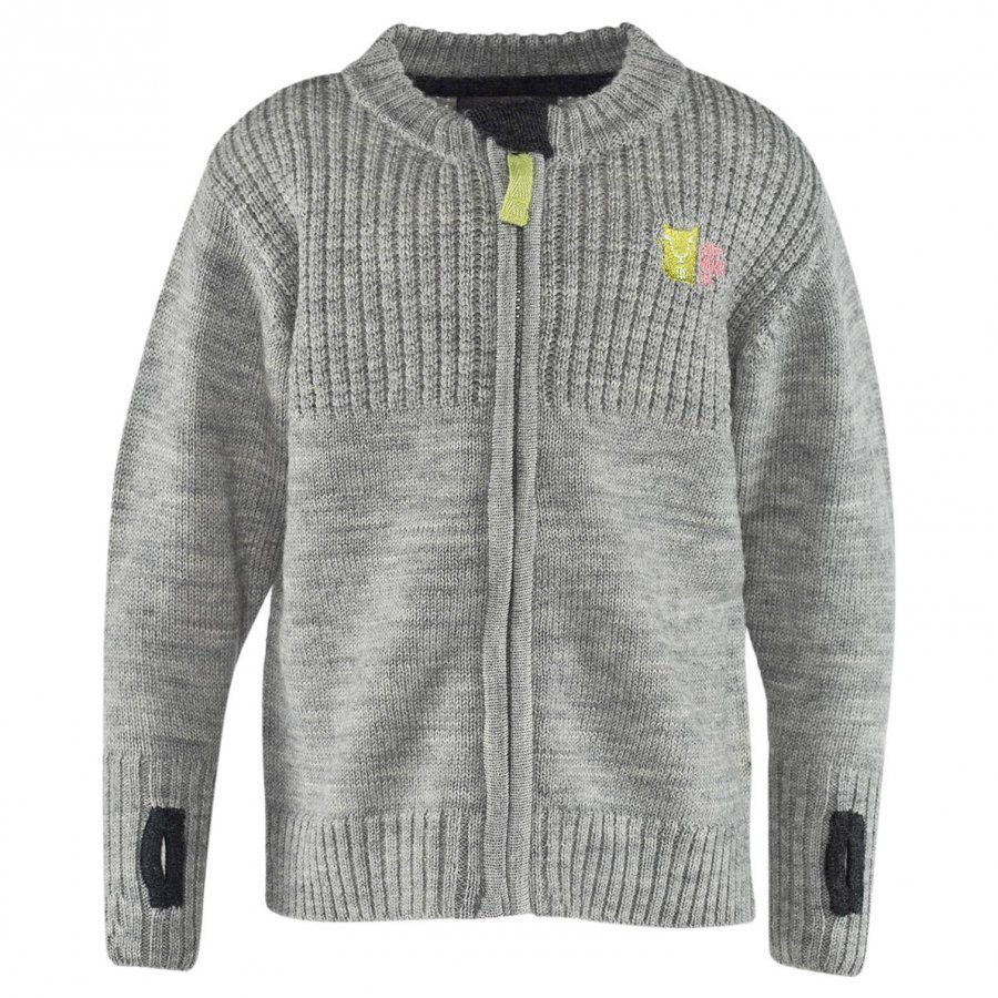 Kattnakken Wool Cardigan Grey Melange Neuletakki