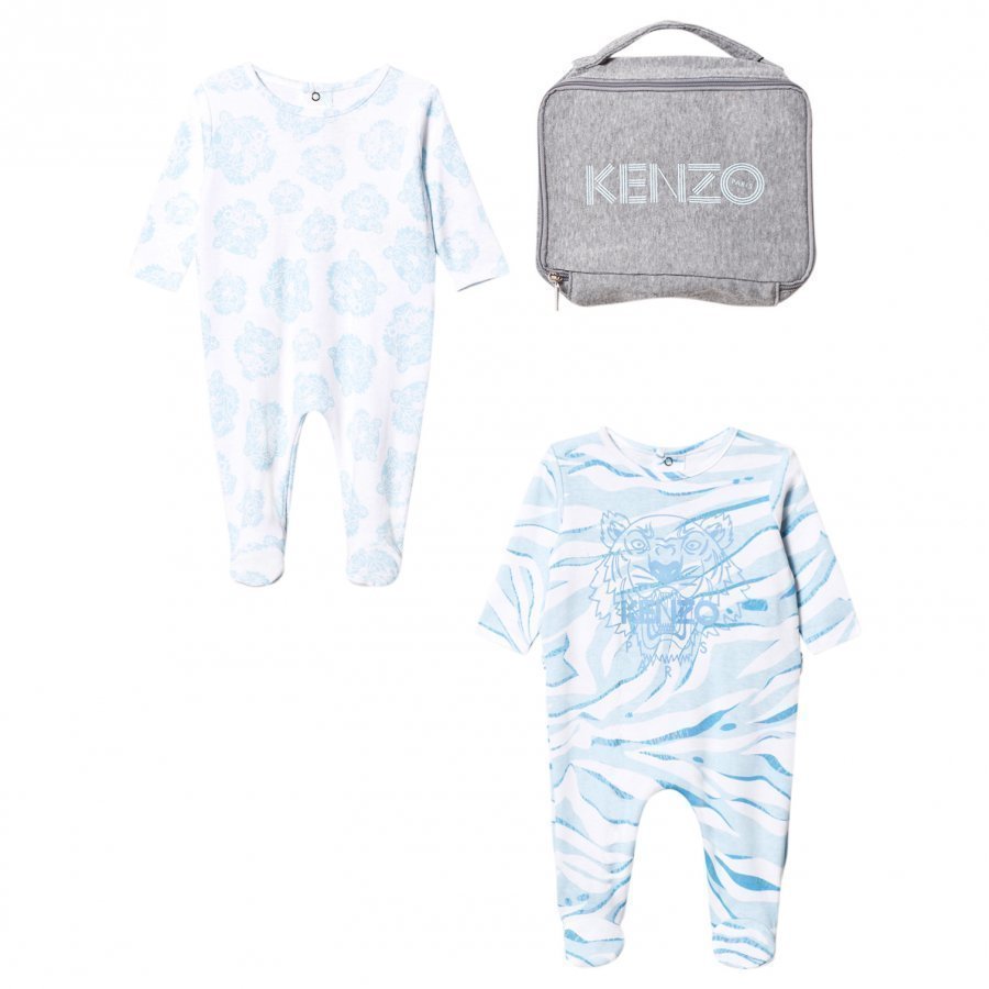 Kenzo 2 Pack Footed Baby Body Tiger Blue Body