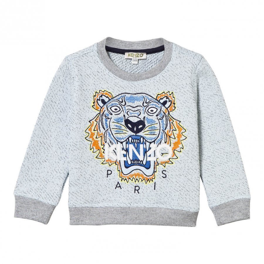 Kenzo Blue Marl Embroidered Tiger Sweatshirt Oloasun Paita