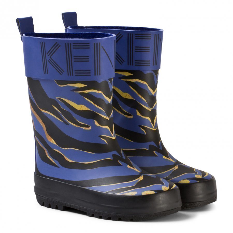 Kenzo Blue Tiger Print Rain Boots Kumisaappaat