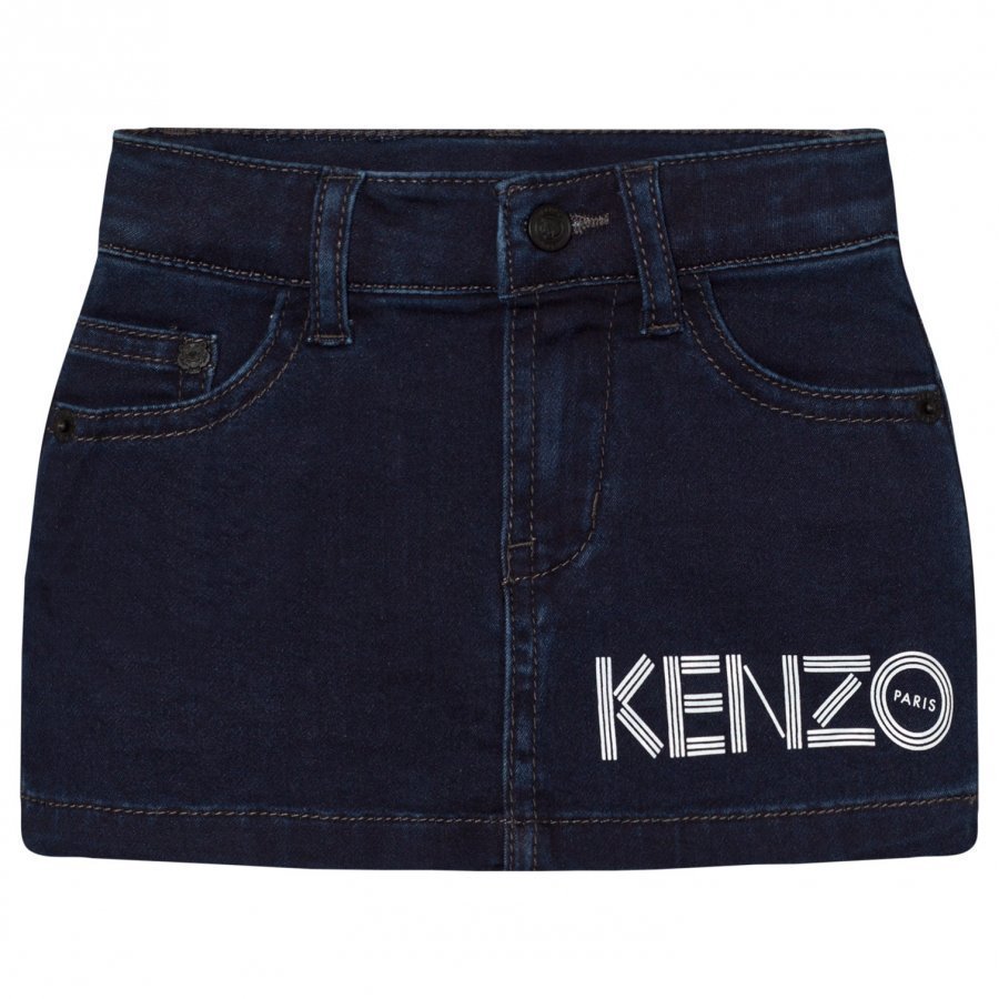 Kenzo Dark Indigo Branded Denim Skirt Farkkuhame