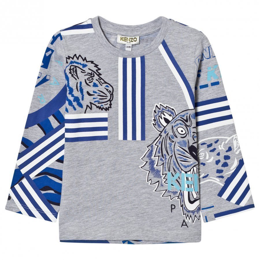 Kenzo Gray Allover Icons Tee Pitkähihainen T-Paita