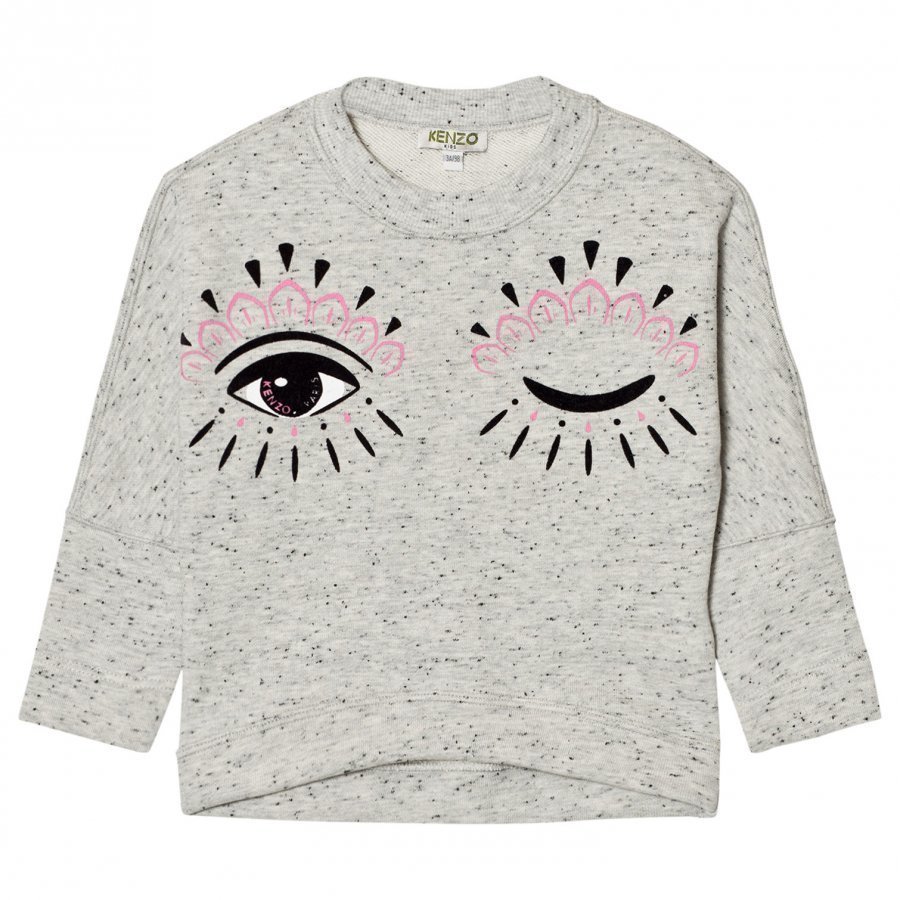 Kenzo Grey Marl Eye Print Drop Hem Sweatshirt Oloasun Paita