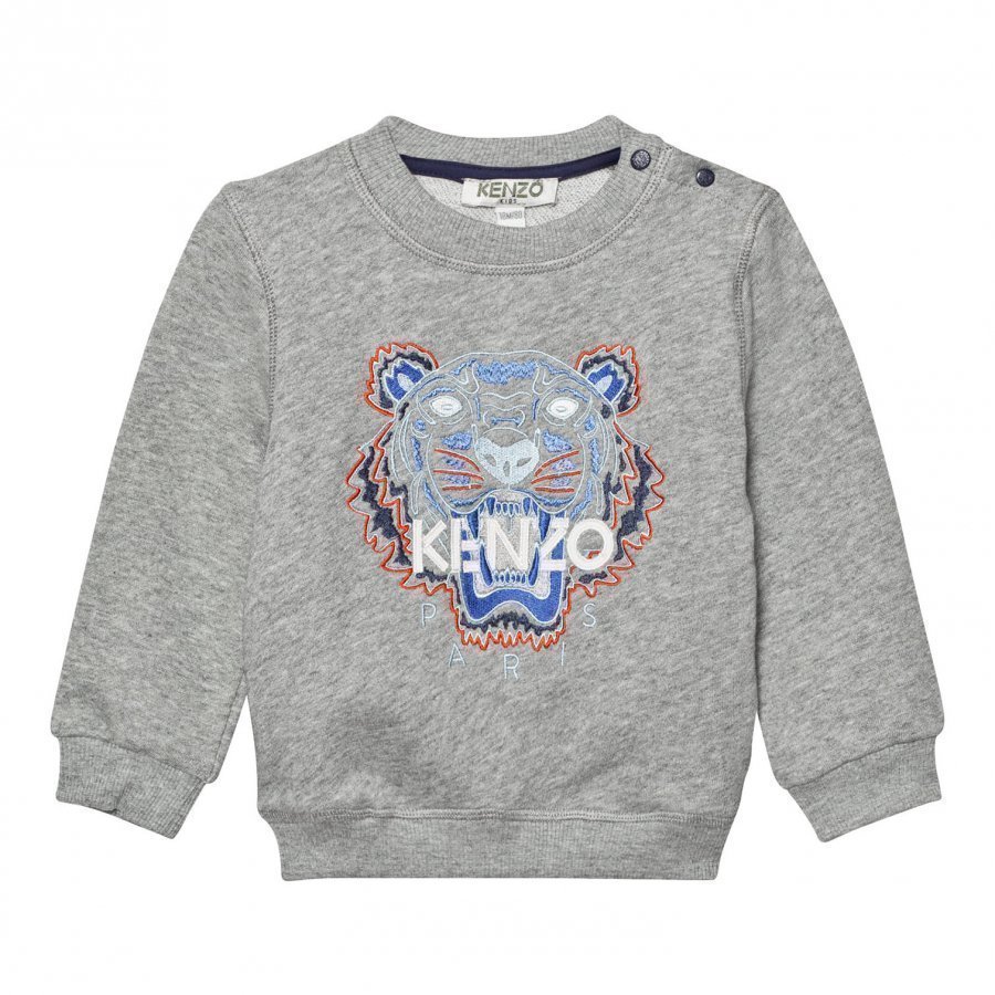 Kenzo Grey Marl Tiger Embroidered Sweatshirt Oloasun Paita