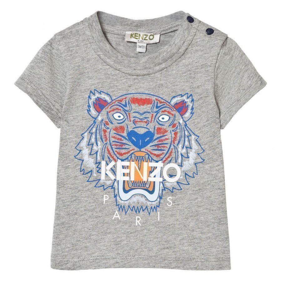 Kenzo Grey Marl Tiger Print Tee T-Paita