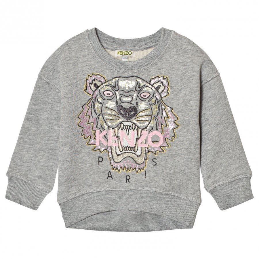 Kenzo Grey Sequin Embroidered Tiger Sweatshirt Oloasun Paita