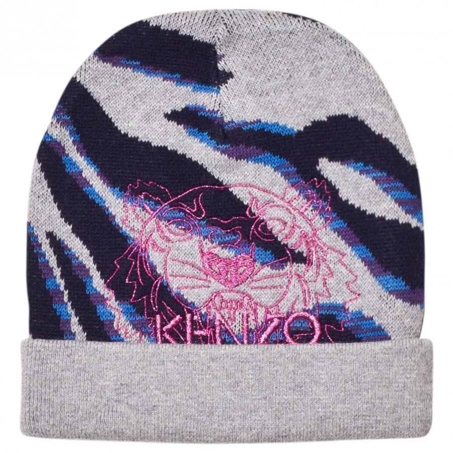 Kenzo Grey Tiger Embroidered Beanie Pipo