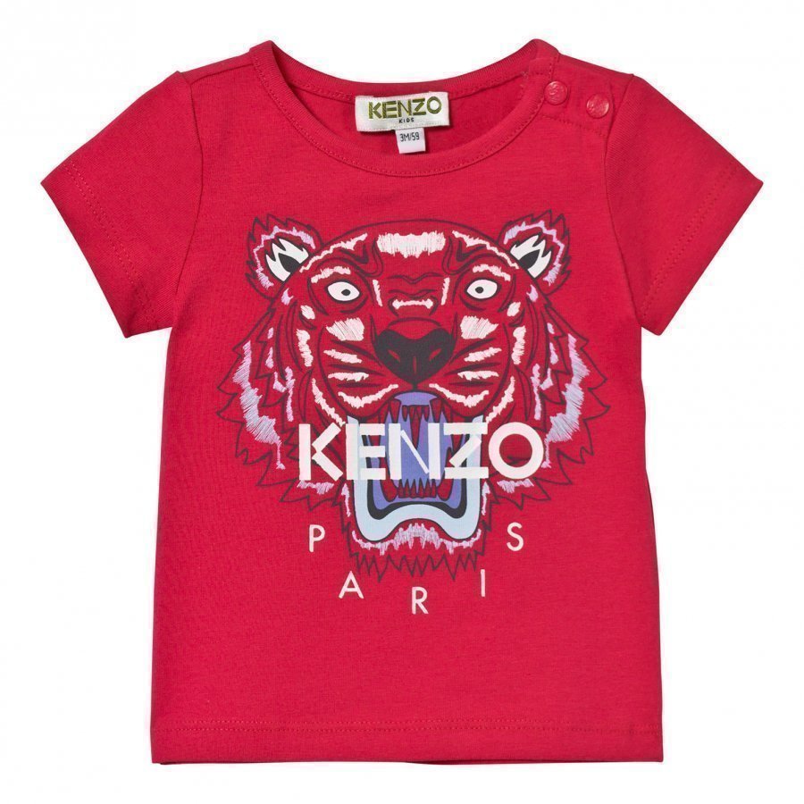 Kenzo Hot Pink Tiger Print Tee T-Paita