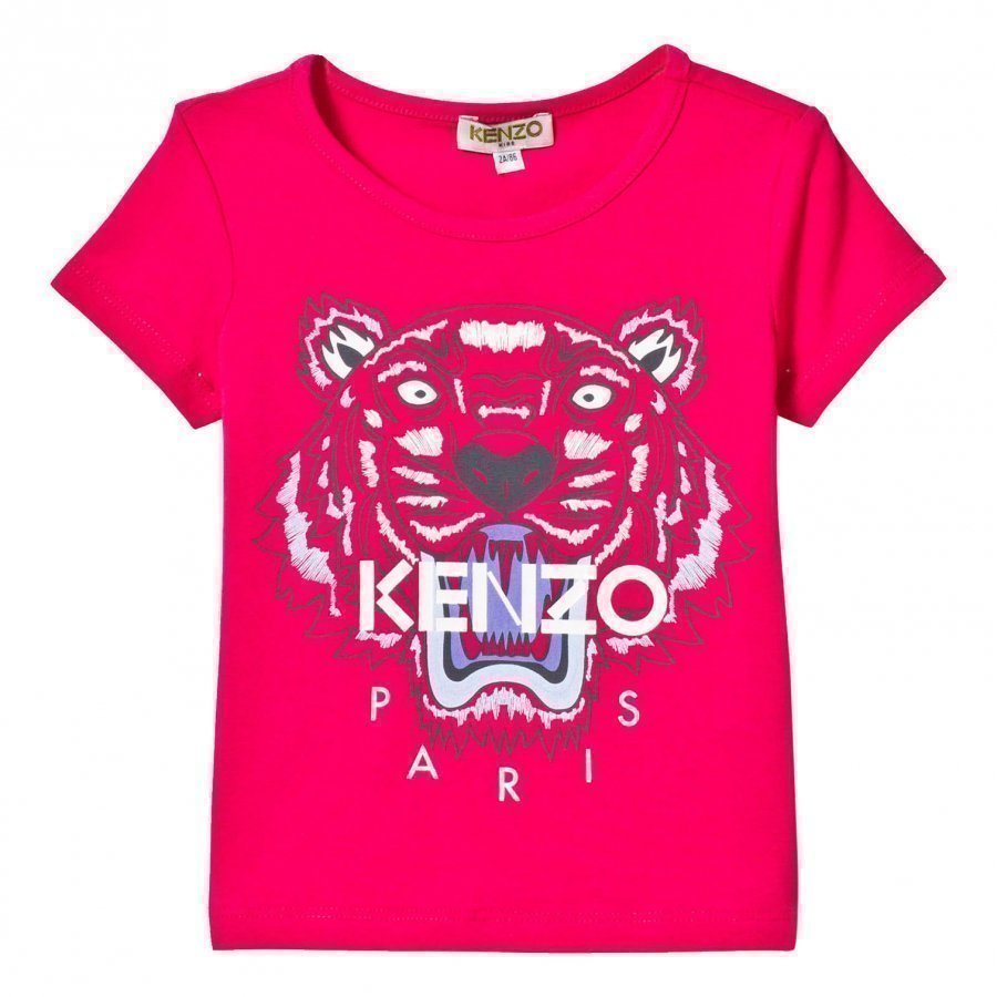 Kenzo Hot Pink Tiger Print Tee T-Paita