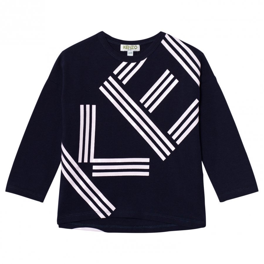 Kenzo Navy Branded Long Sleeve Tee Pitkähihainen T-Paita