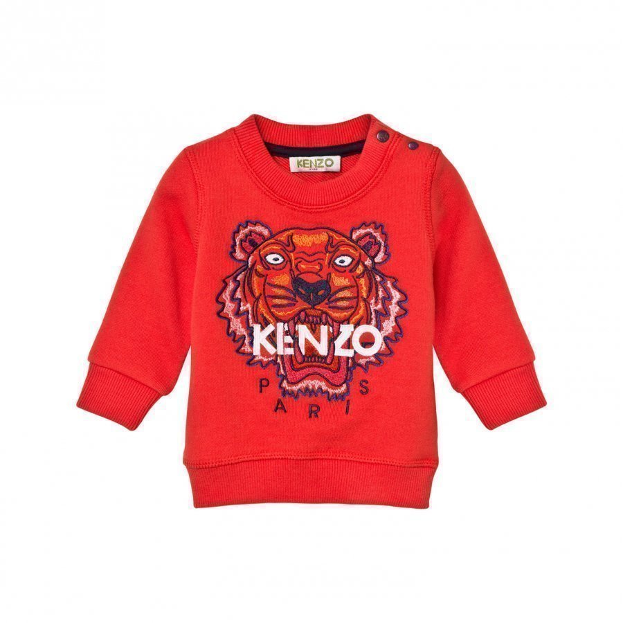 Kenzo Orange Tiger Emrbroidered Sweatshirt Oloasun Paita