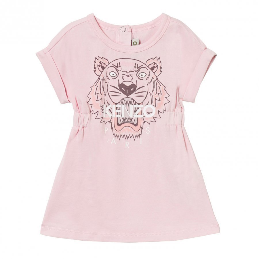 Kenzo Pale Pink Tiger Print Jersey Dress Mekko