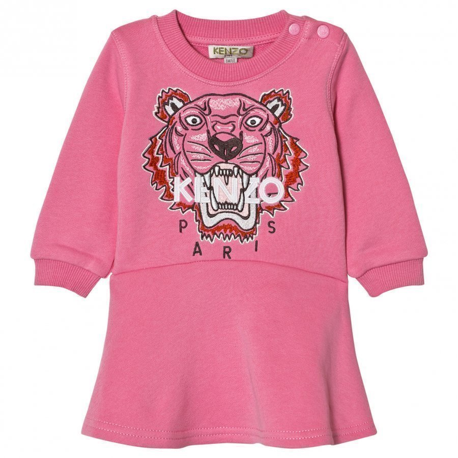 Kenzo Pink Tiger Embroidered Sweat Dress Mekko