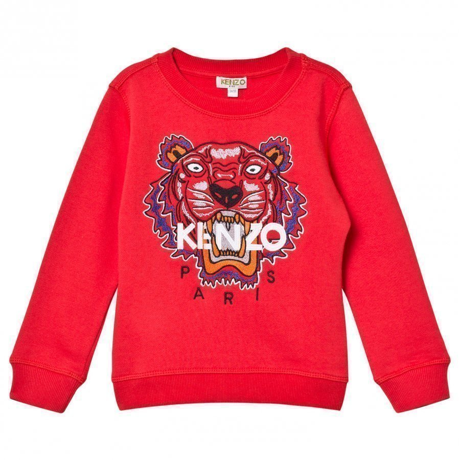 Kenzo Red Embroidered Tiger Sweatshirt Oloasun Paita