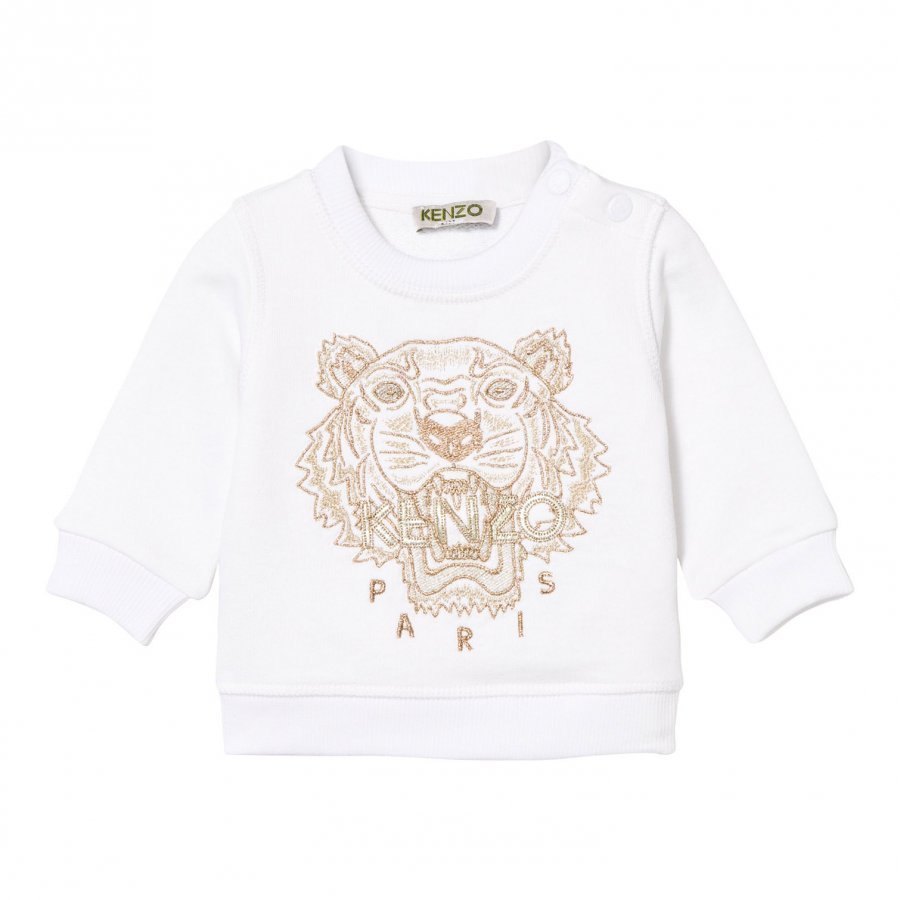 Kenzo White And Gold Embroidered Sweatshirt Oloasun Paita