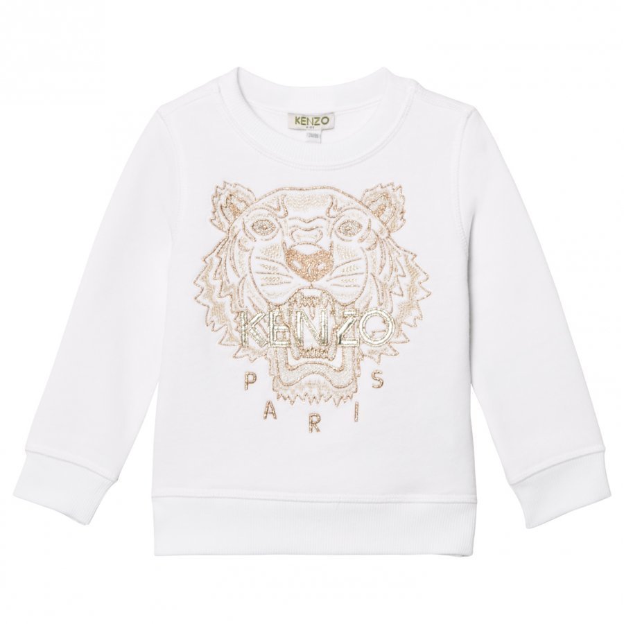 Kenzo White And Gold Embroidered Sweatshirt Oloasun Paita